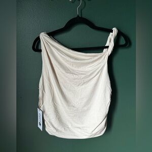 Cream One-Shoulder Twisted-Strap Camisole